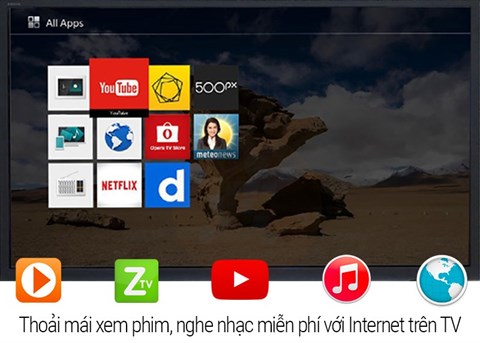 Internet Tivi Sony 32 inch KDL-32W600D có Internet trên tivi