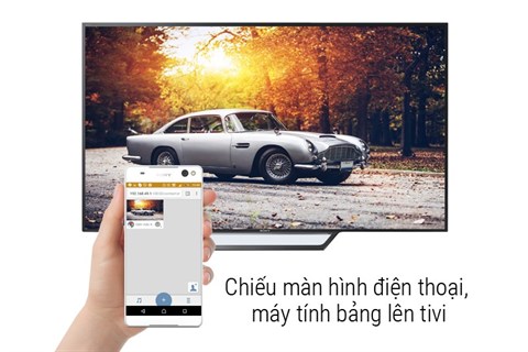 Internet Tivi Sony 40 inch KDL-40W650D có thể chiếu màn hình điện thoại