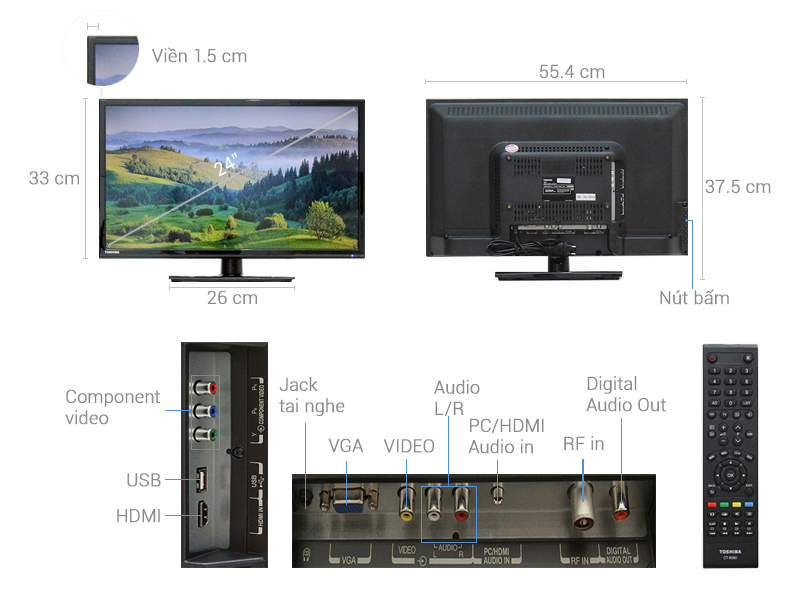 Tivi Toshiba 24 inch 24S2550