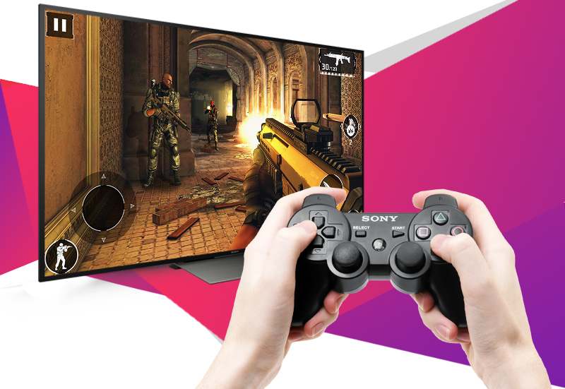 Android Tivi Sony 65 inch KD-65X8500D - Kết nối gamepad