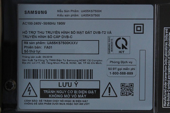 Smart Tivi Cong Samsung 4K 55 inch UA55KS7500