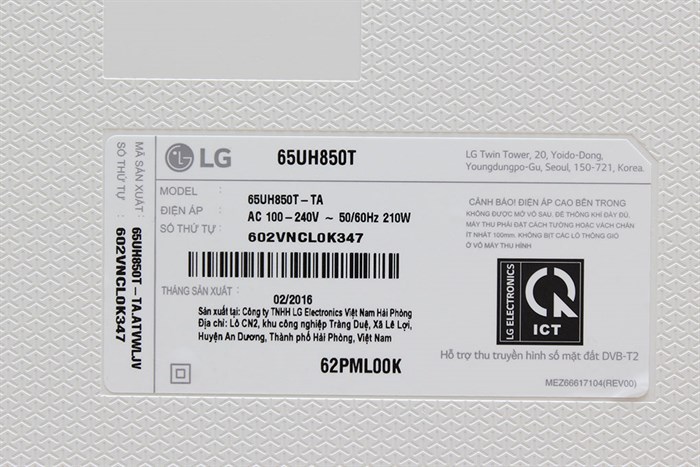 Smart Tivi LG 4K 65 inch 65UH850T Màu Xám