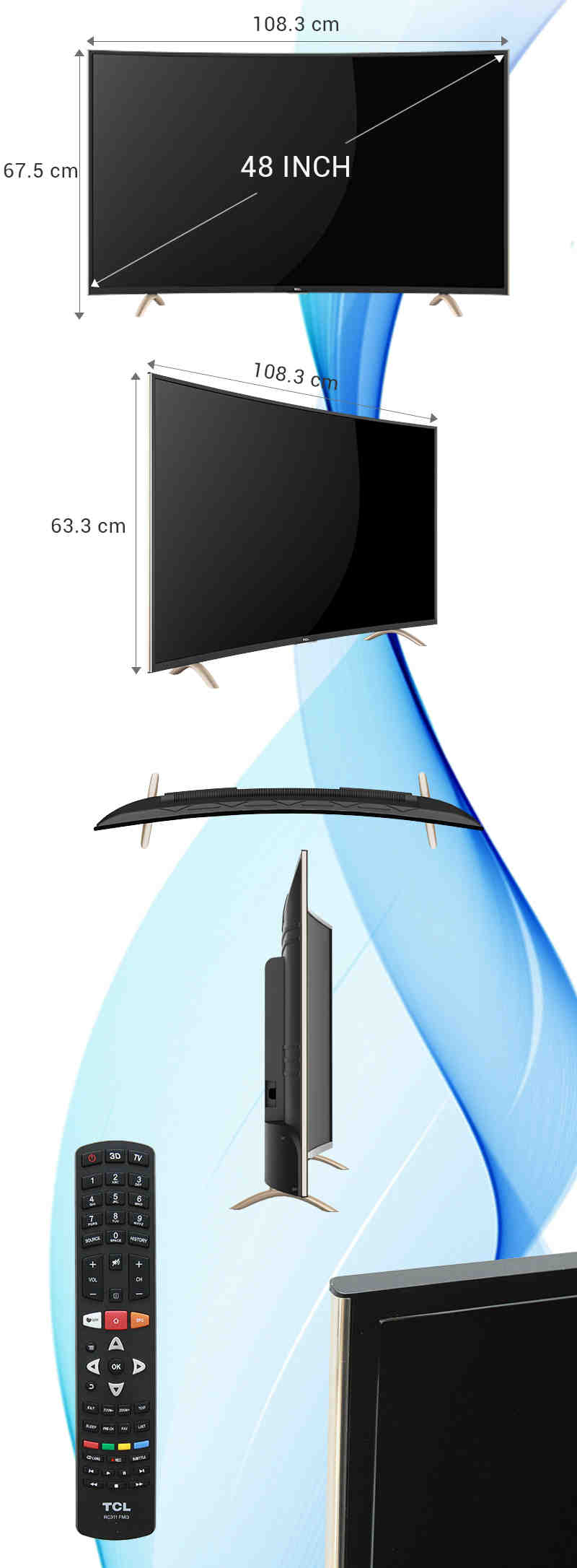 Smart Tivi Cong TCL 48 inch L48P1-CF Smart Tivi Cong TCL 48 inch L48P1-CF