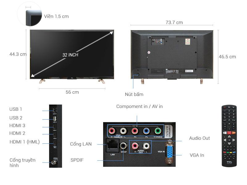 Smart Tivi TCL 32 inch L32P1-SF