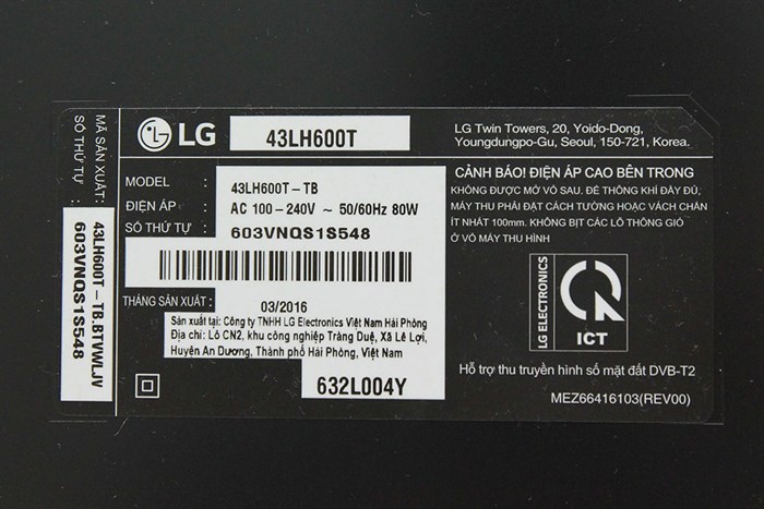 Smart Tivi LG 43 inch 43LH600T Màu Đen