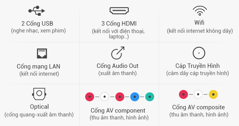 Smart Tivi LG 49 inch 49LH600T - Kết nối