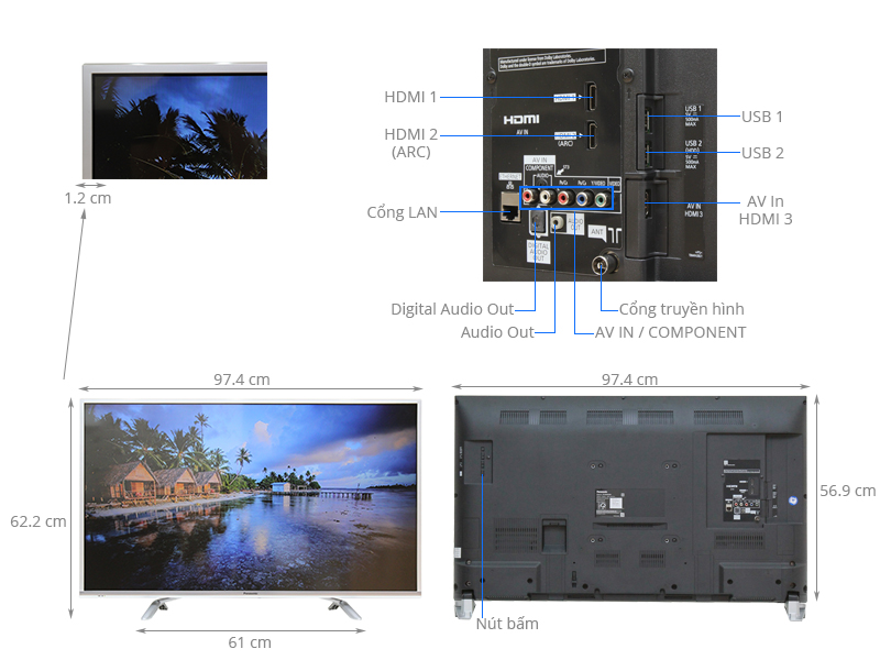 Thông số kỹ thuật Smart Tivi Panasonic 43 inch TH-43CS600V