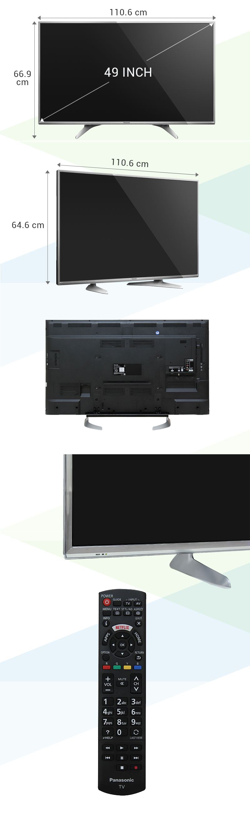 Smart Tivi Panasonic 49 inch TH-49DX650V - Kích thước thực tế Smart Tivi Panasonic 49 inch TH-49DX650V - Kích thước thực tế