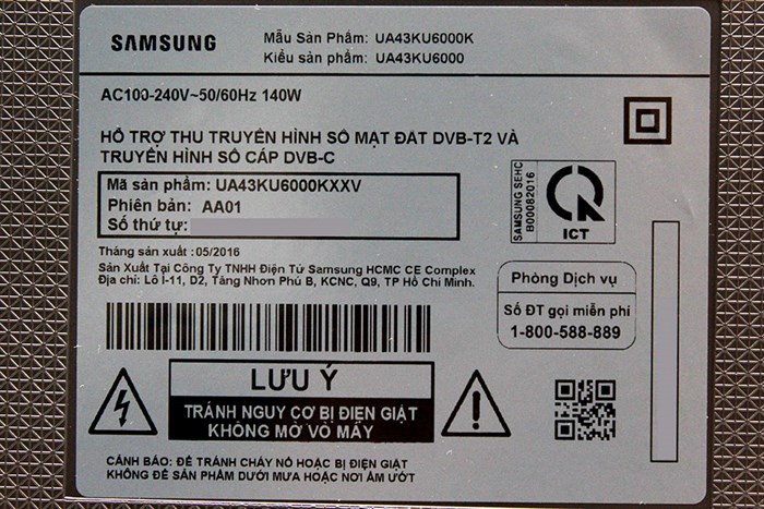 Smart Tivi Samsung 4K 43 inch UA43KU6000 Màu Đen