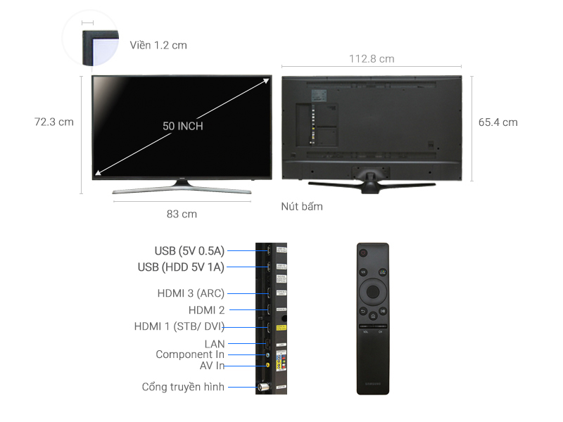 Smart Tivi Samsung 4K 50 inch UA50KU6000