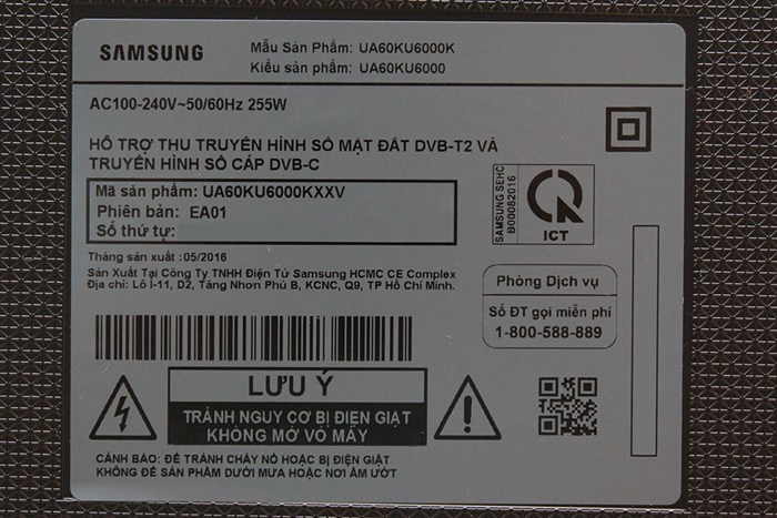 Smart Tivi Samsung 4K 60 inch UA60KU6000 Màu Đen