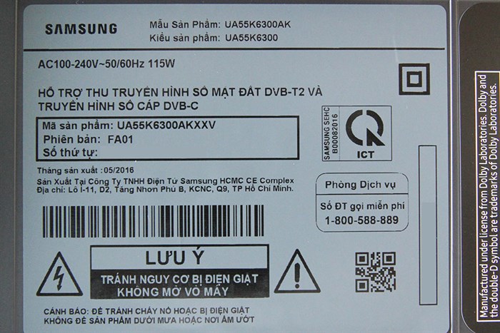 Smart Tivi Cong Samsung 55 inch UA55K6300 Màu Đen