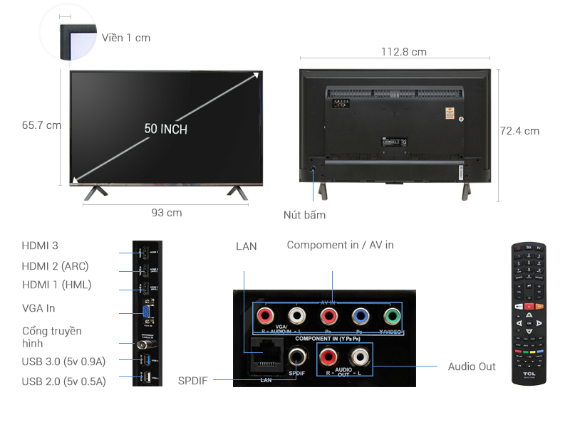 Smart Tivi TCL 4K 50 inch L50E5900