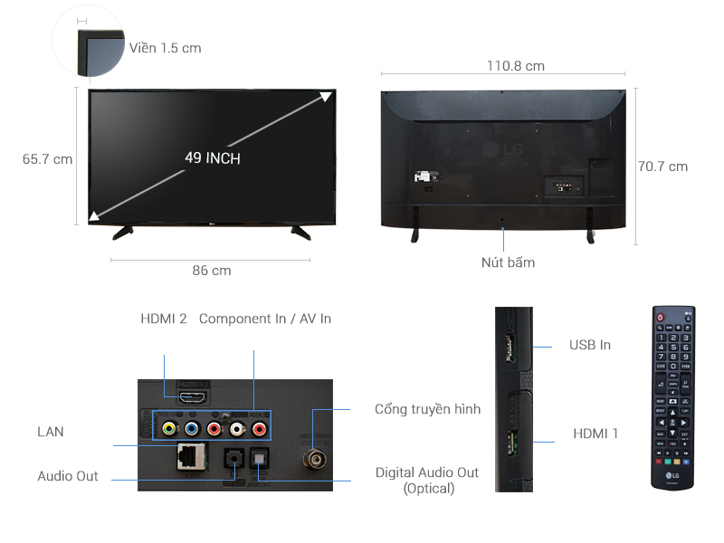 Internet Tivi LG 49 inch 49LH570T