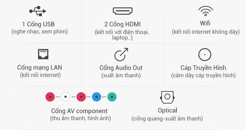 Internet Tivi LG 49 inch 49LH570T-Kết nối