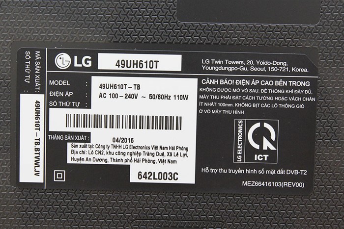 Smart Tivi LG 4K 49 inch 49UH610T Màu Đen