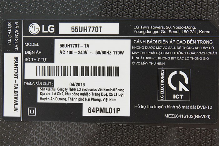 Smart Tivi LG 4K 55 inch 55UH770T Màu Bạc