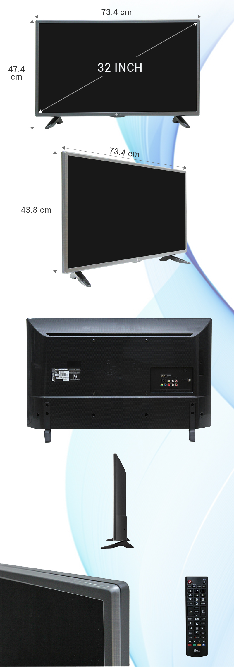 Tivi LG 32 inch 32LH512D - Kích thước tivi Tivi LG 32 inch 32LH512D - Kích thước tivi
