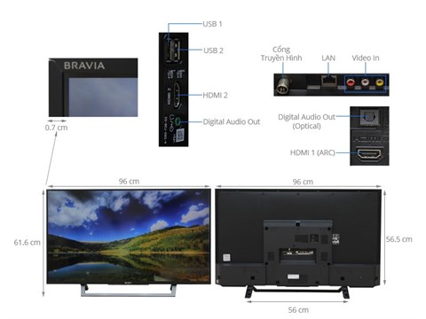 tivi led sony kdl 43w750dmatsau