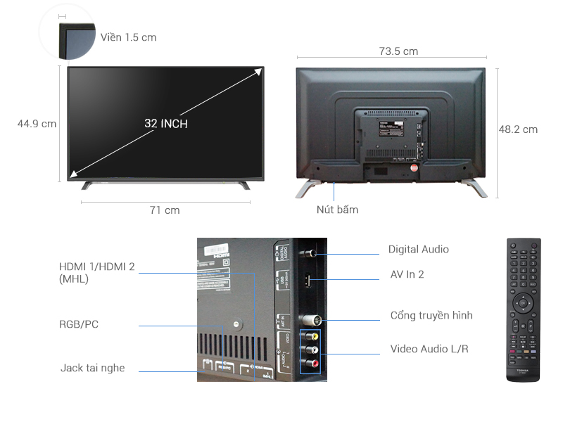 Tivi Toshiba 32 inch 32L3650