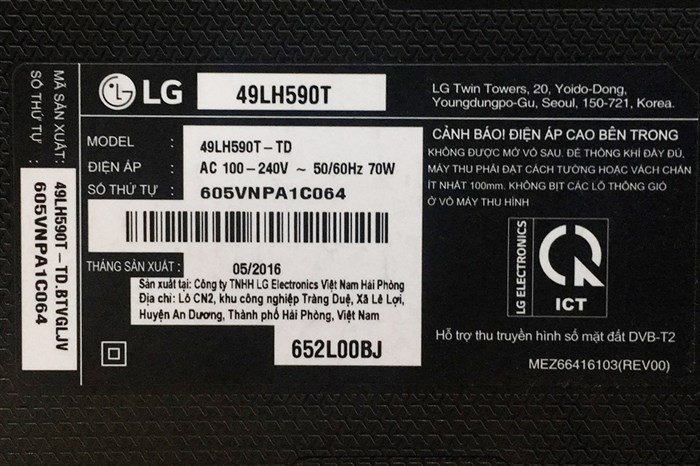 Smart Tivi LG 49 inch 49LH590T Màu Đen