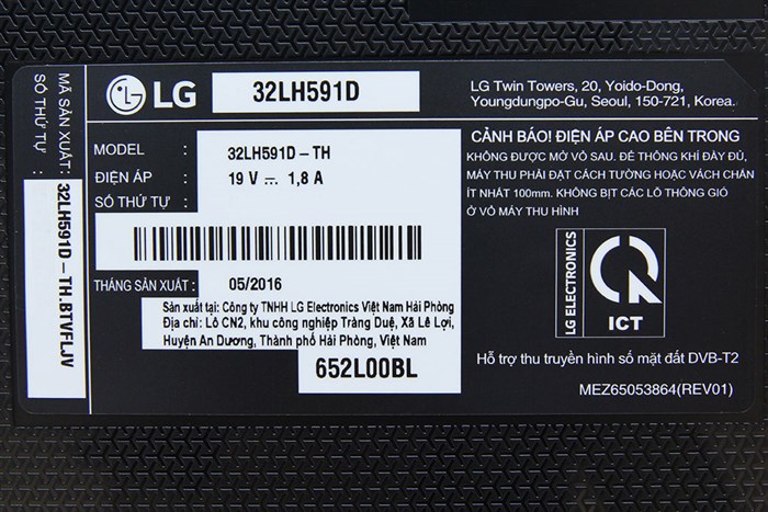 Smart Tivi LG 32 inch 32LH591D Màu Đen