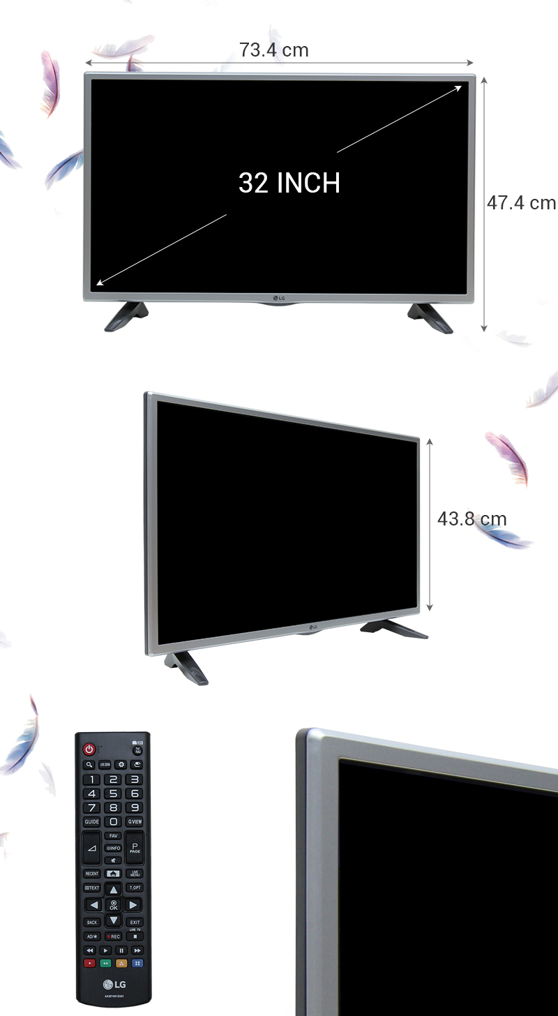 Smart Tivi LG 32 inch 32LH591D - Kích thước TV