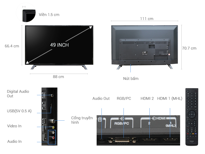 Tivi Toshiba 49 inch 49L3650