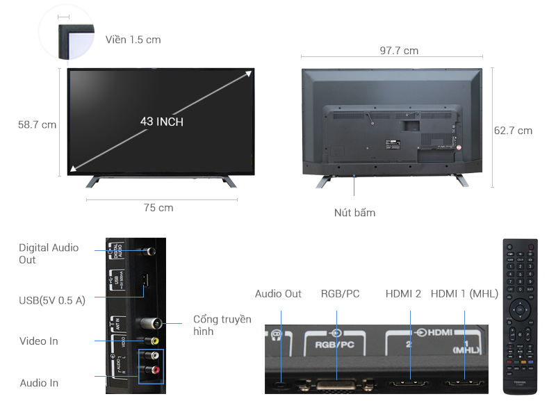 Tivi Toshiba 43 inch 43L3650