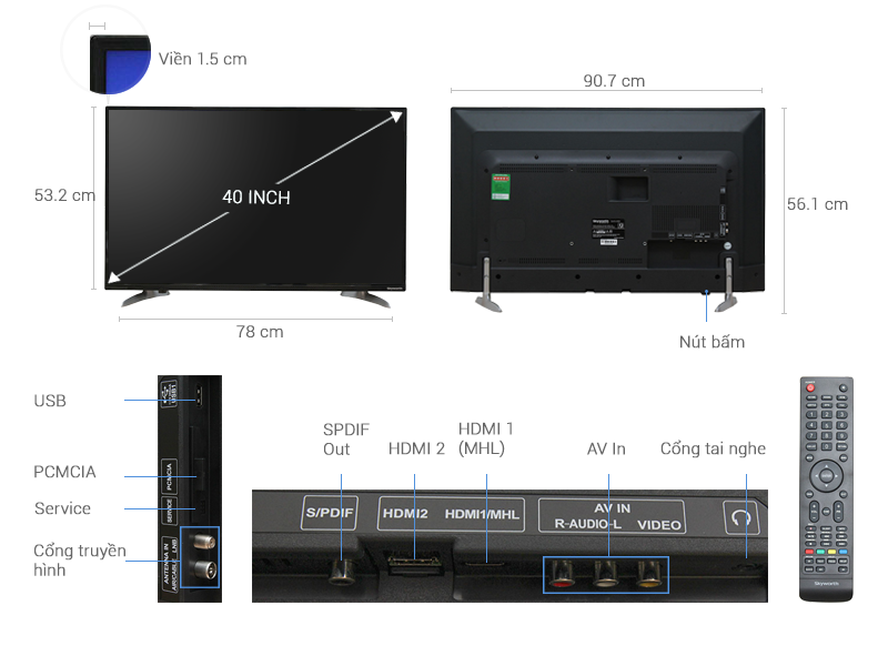 Tivi Skyworth 40 inch 40E260