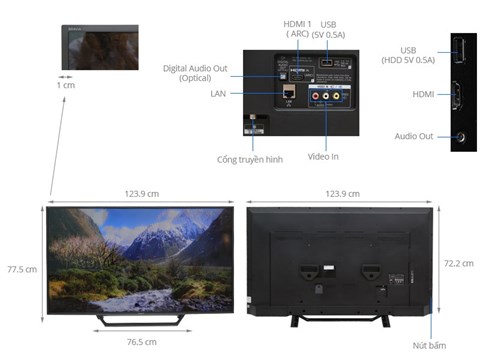 tivi led sony kdl 55w650d
