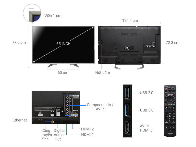 Smart Tivi Panasonic 4K 55 inch TH-55DX650V