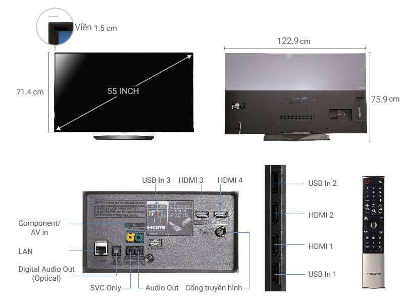 Smart Tivi OLED LG 4K 55 inch 55B6T