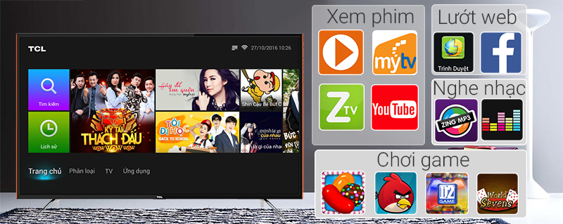Smart Tivi TCL 43 inch L43S6100 - Ứng dụng Smart Tivi TCL 43 inch L43S6100 - Ứng dụng