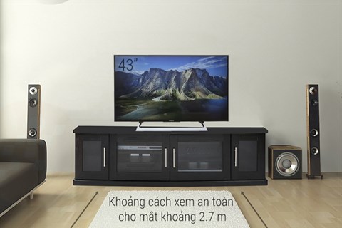 Android tivi Sony 43 inch 43X8000E có khoảng cách an toàn cho mắt là 2.7m