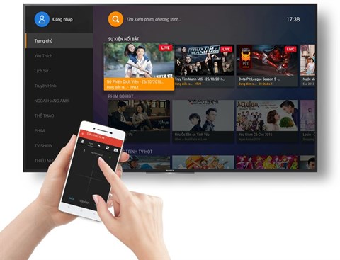 Điều khiển tivi bằng điện thoại thông minh qua ứng dụng Sony Video & TV SideView trên Android tivi Sony 43 inch 43X8000E