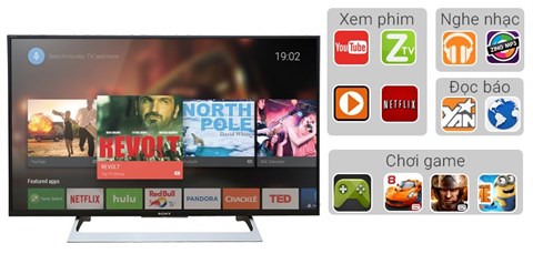 Hệ điều hành Android thông minh, hiện đại trên Android tivi Sony 43 inch 43X8000E