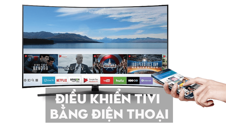 Điều khiển tivi bằng điện thoại dễ dàng, tiện lợi với ứng dụng Samsung SmartView trên Smart Tivi cong Samsung 65 inch UA65MU6500