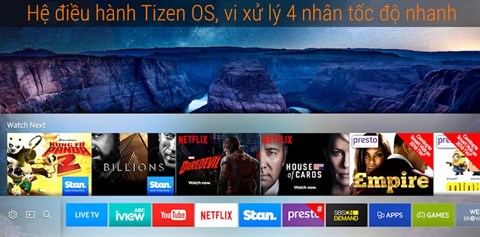 Smart Tivi Samsung 55 inch UA55MU6400 với hệ điều hành tizen 4k