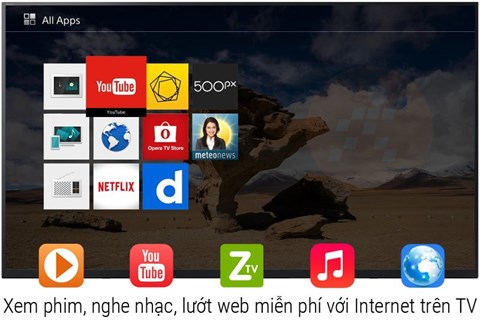 Internet Tivi Sony 49 inch KDL-49W750E có thể Xem phim trên internet cùng tivi