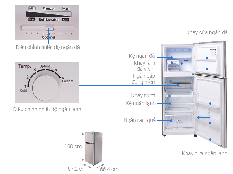 ThÃ´ng sá» ká»¹ thuáº­t Tá»§ láº¡nh Samsung 236 lÃ­t RT22M4033S8/SV