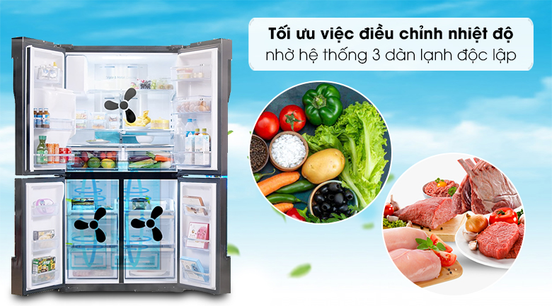 Tủ lạnh Samsung Inverter 564 lít RF56K9041SG/SV - 3 dàn lạnh độc lập