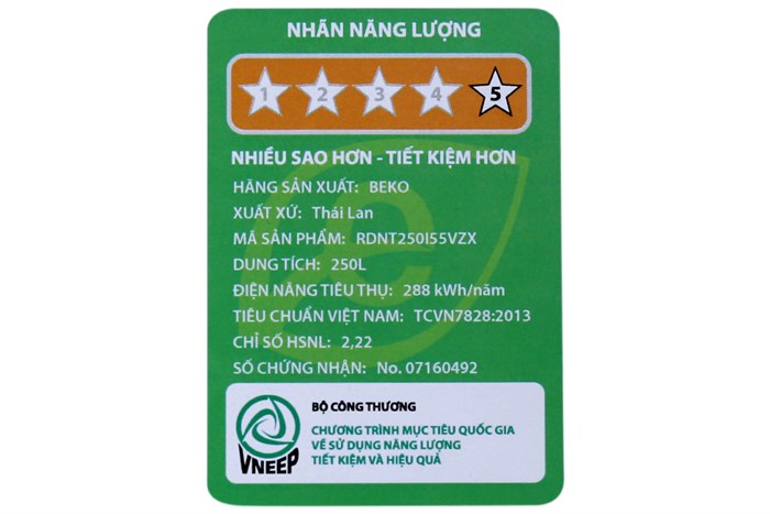 Tủ lạnh Beko 250 lít RDNT250I55VZX Màu Xám