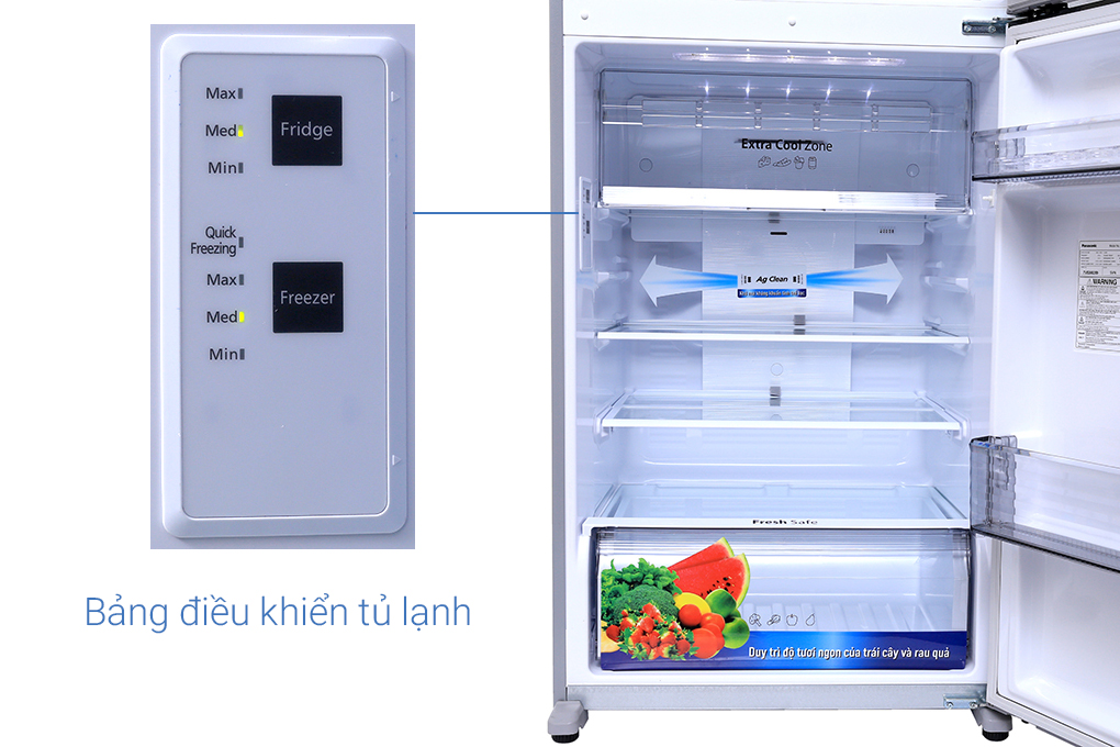 Tủ lạnh Panasonic Inverter 330 lít NR-BD418VSVN Màu Xám