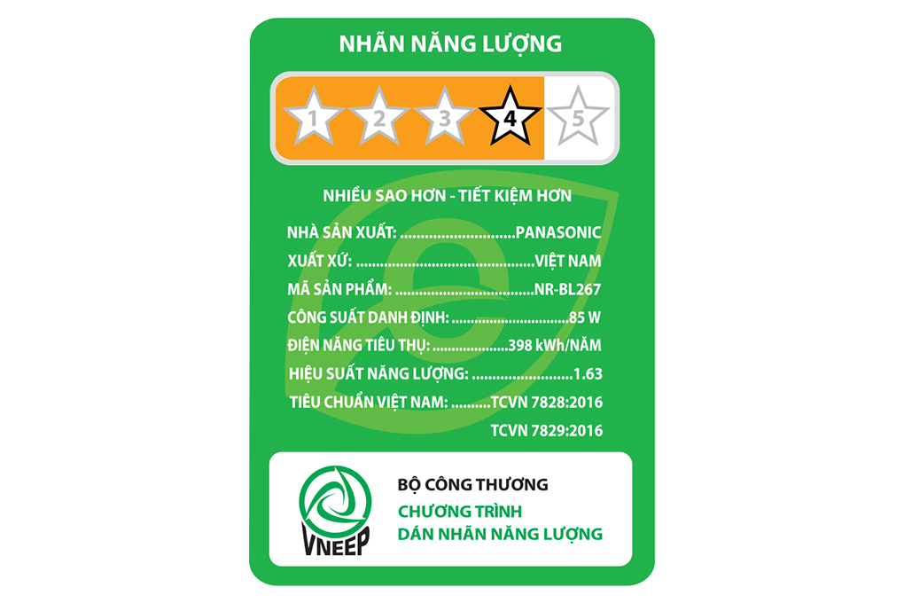 Tủ lạnh Panasonic Inverter 234 lít NR-BL267VSV1 Màu Bạc