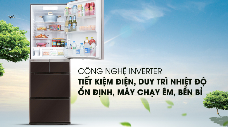 Công nghệ Inverter vận hành ổn định, bền bỉ - Tủ lạnh Hitachi Inverter 529 lít E5000V XT