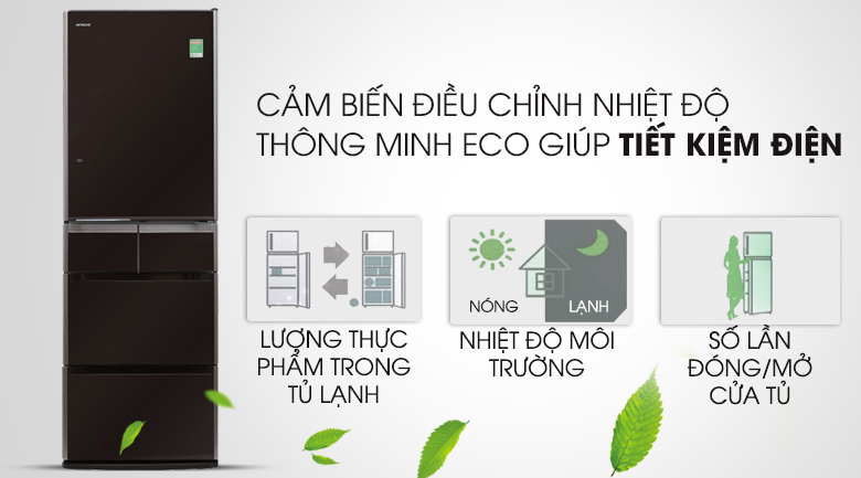 Cảm biến Eco thông minh - Tủ lạnh Hitachi Inverter 529 lít E5000V XT