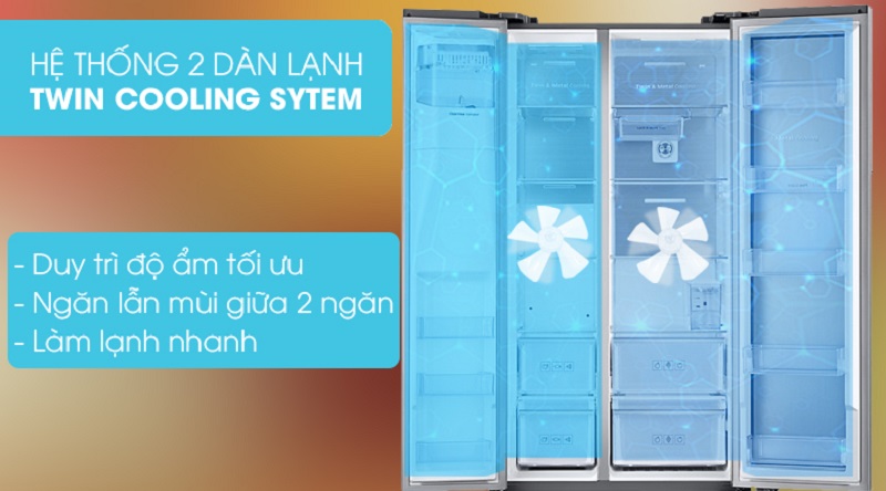Ổn định nhiệt độ mỗi ngăn với hệ thống 2 dàn lạnh độc lập - Tủ lạnh Samsung Inverter 620 lít RH58K6687SL/SV Ổn định nhiệt độ mỗi ngăn với hệ thống 2 dàn lạnh độc lập - Tủ lạnh Samsung Inverter 620 lít RH58K6687SL/SV