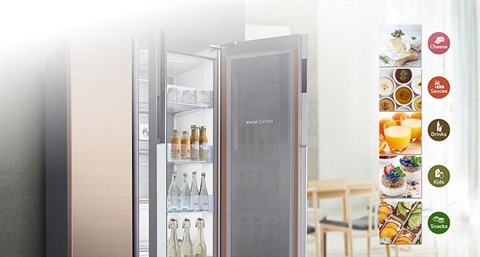 Độc đáo với cửa Food Show Case - Tủ lạnh Samsung Inverter 620 lít RH58K6687SL/SV