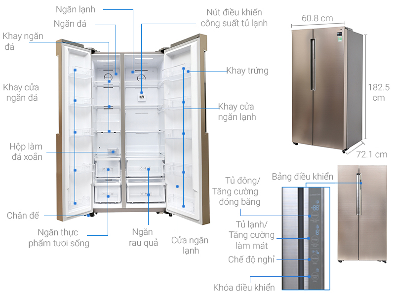 Thông số kỹ thuật Tủ lạnh Samsung inverter 641 lít RS62K62277P/SV